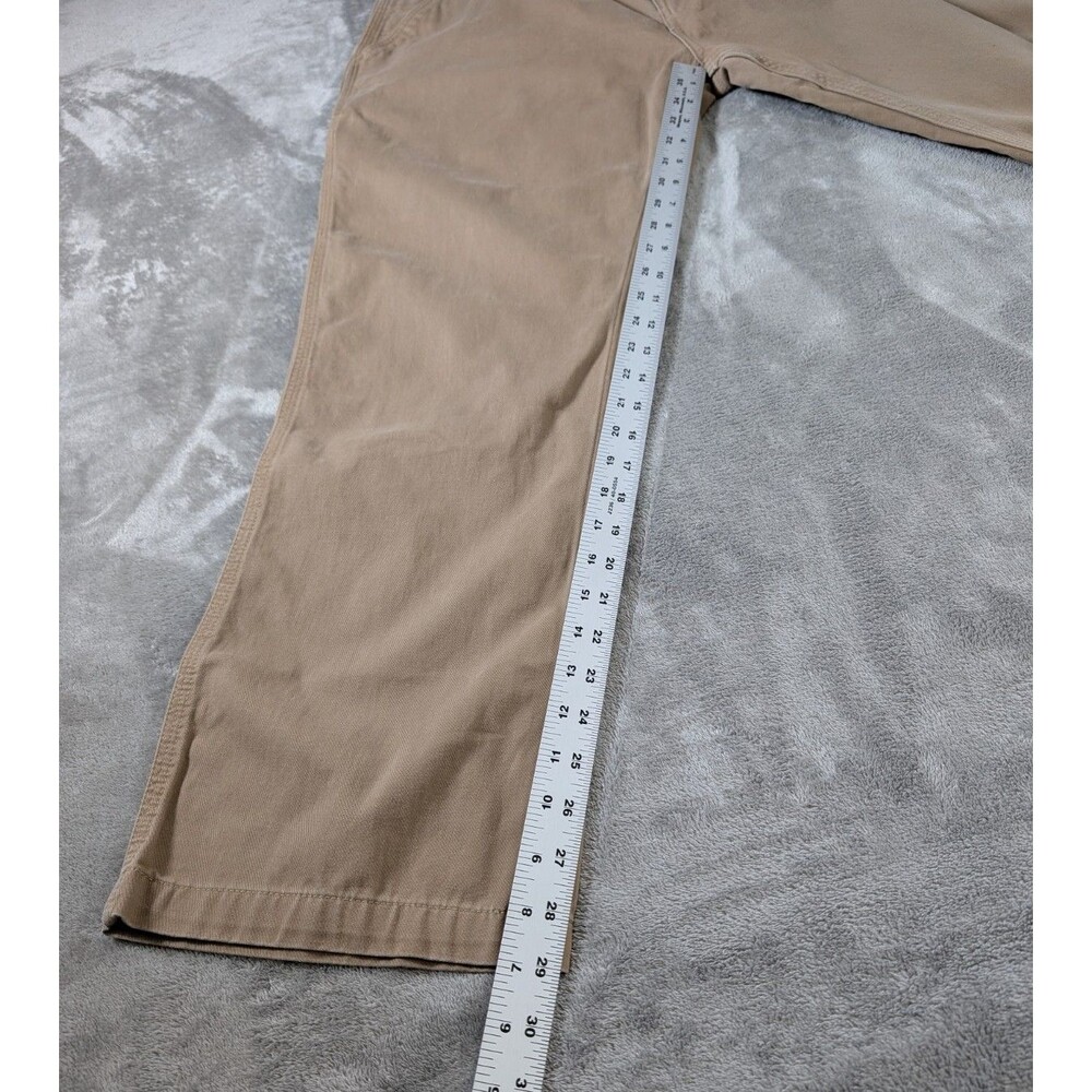 Carhartt Relaxed Straight Twill Dungaree Pants 40x30 Khaki Workwear - Picture 10 of 11